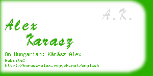 alex karasz business card